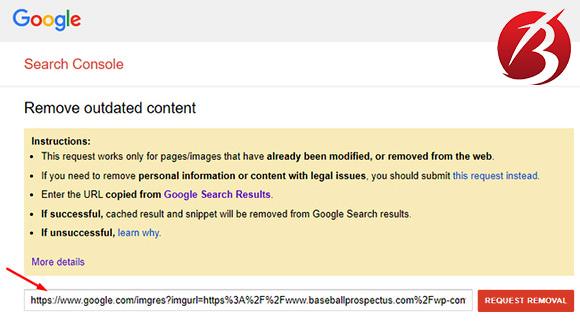 حذف عکس از نتایج جستجوی گوگل - درخواست برای حذف تصویر